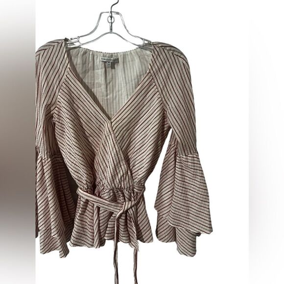 Rebecca Minkoff Red Multi Melly Wrap Top XS - Picture 3 of 6